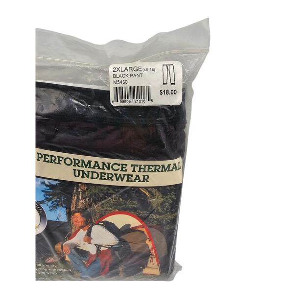 Vintage 1990s Rock Face Mens Sz XXL Performance Thermal Underwear Pants Black - Picture 3 of 5